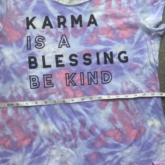 Wound up xxxl size 21 karma is a blessing tie-dye T-shirt. Great condition - Picture 8 of 9